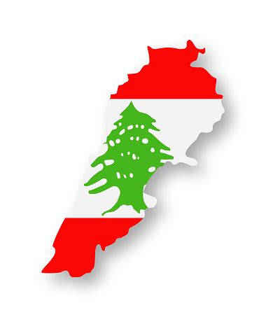 Lebanon Contour Country Flag Vector Flat Icon Stock Illustration ...