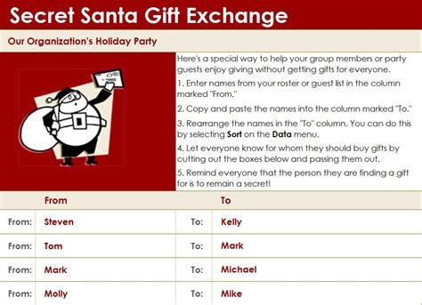 Secret Santa Generator | Secret Santa Template