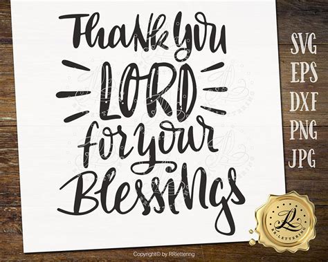 Thank You Lord for Your Blessings SVG Thankful Svg - Etsy