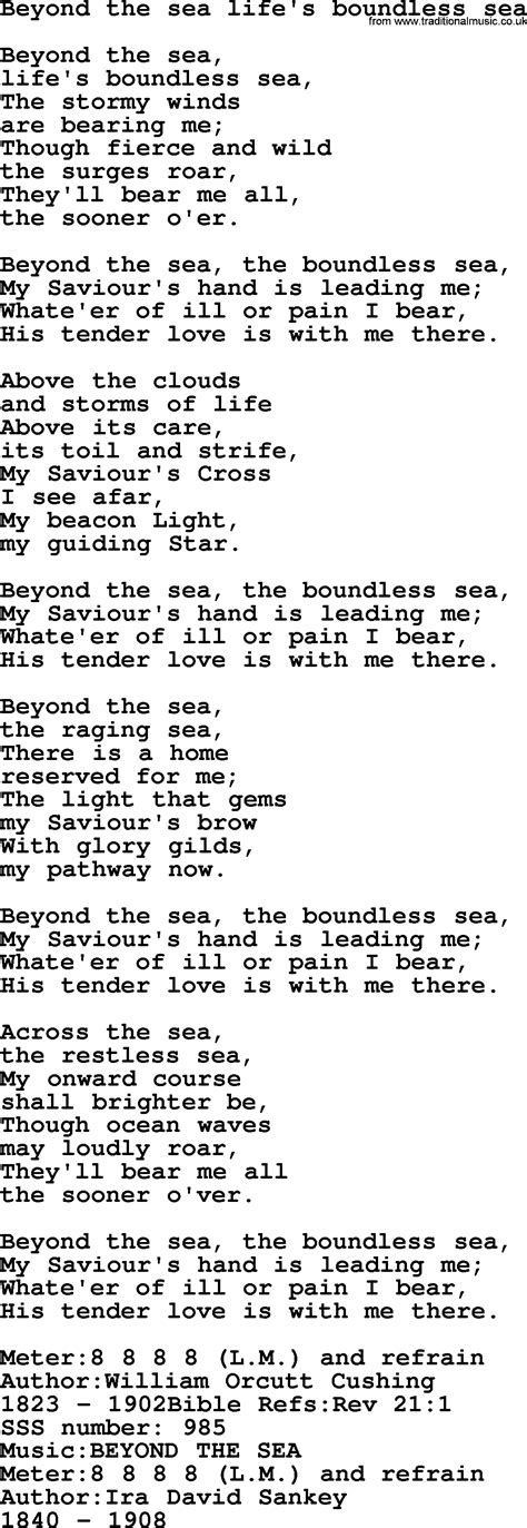 Sacred Songs and Solos complete(words version), Song: Beyond The Sea Life's Boundless Sea ...