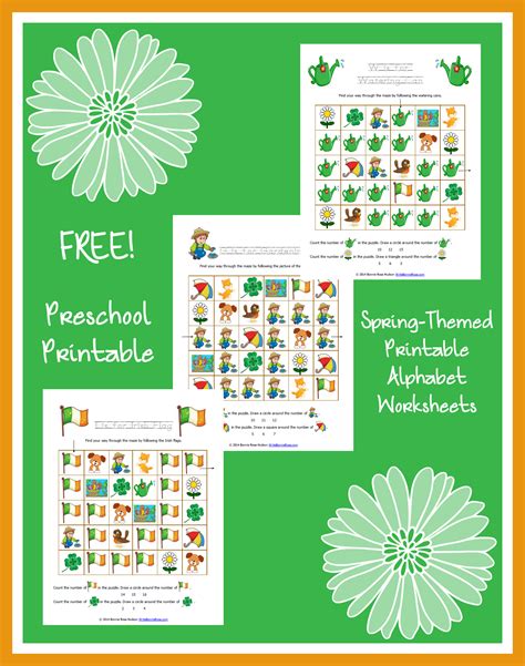 FREE Spring-Themed Printable Alphabet Worksheets for Preschool - WriteBonnieRose.com