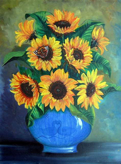 Sunflowers Vase Painting