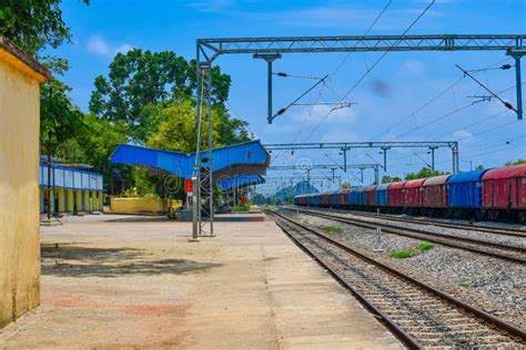 Indian Railways Station with Train, Platform, Overbridge & Nature 02 ...