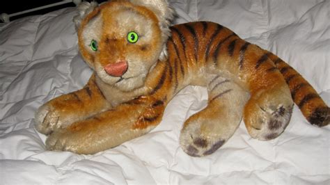 1950s Steiff Tiger Rare LARGE Antique Mohair Stuffed Animal 20