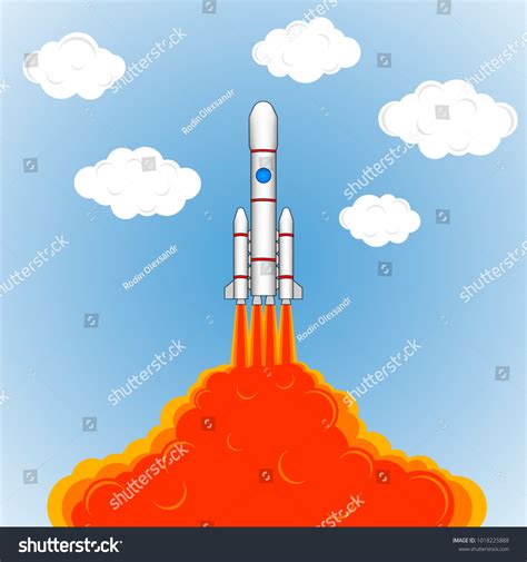 Launch Space Rocket Drawing Rockets Fire Stock Vector (Royalty Free) 1018225888 | Shutterstock