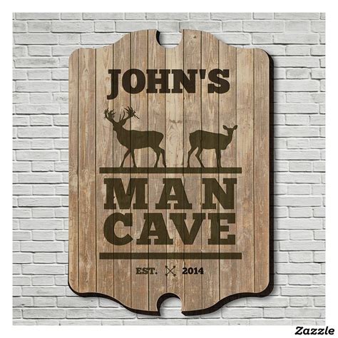 Man Cave Rustic American Birch Wood Wall Sign | Zazzle.com | Home wet ...