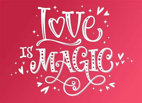 Love is magic romantic quote | Premium Vector