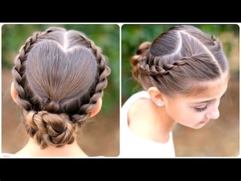 Rope Twisted Heart | Cute Girls Hairstyles - YouTube