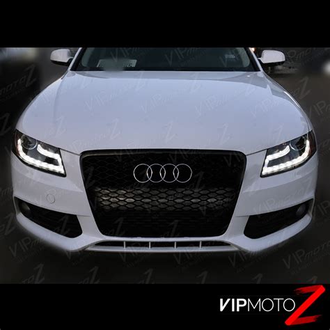 2009-2010-2011 Audi A4 S4 Quattro Black LED DRL Projector Xenon Headlights Lamps | eBay