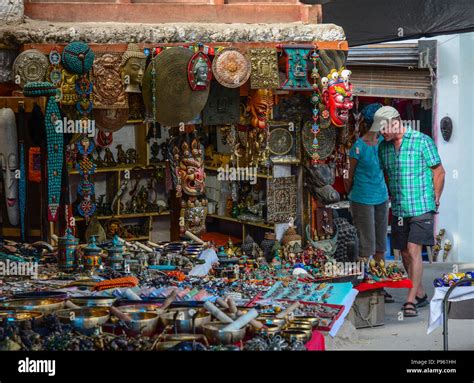 Leh, India - Jul 15, 2015. Souvenirs at flea market in Leh, India. Leh is a town in the Indian ...