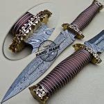 Damascus Dagger Knife Custom Handmade Damascus Steel Knife