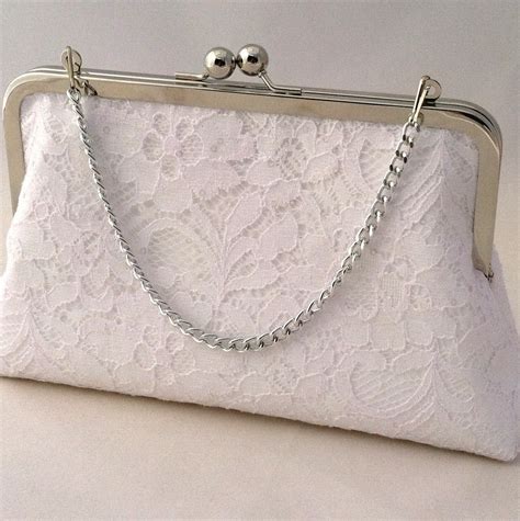 White Lace Summer Wedding Purse Clutch White Summer Party