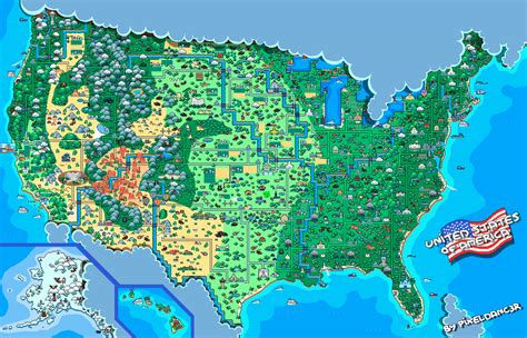 [OC] USA PIXELART MAP!! | Cool pixel art, Pixel art, Pixel art design