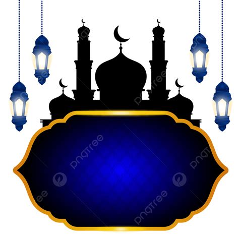 Gambar Bingkai Islami Dengan Lampion Masjid Dan Warna Hijau, Islamik ...