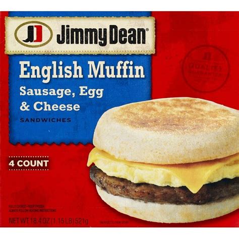 Jimmy Dean Sausage, Egg & Cheese English Muffin Sandwiches (4.6 oz) - Instacart