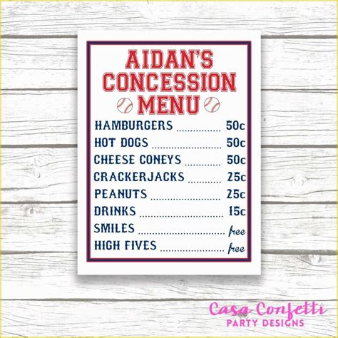 Printable Concession Stand Menu Template Word - Printable Templates