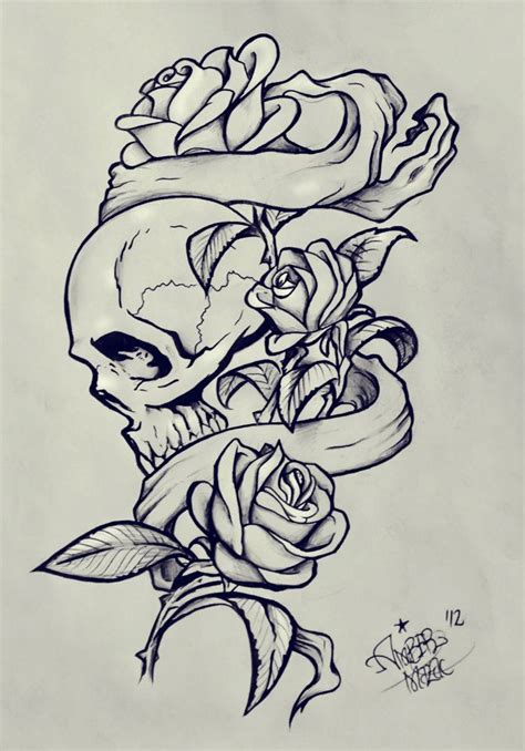 Skull and roses by MoterPants on DeviantArt