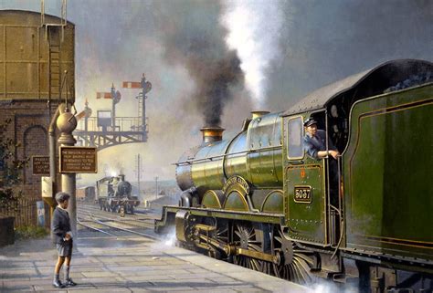 Painting of Oxford station in 1958 | Steam train photo, Great western ...