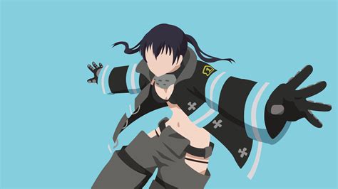 Tamaki Kotatsu from Fire Force Minimalist Wallpaper for Dekstop by Zunnn