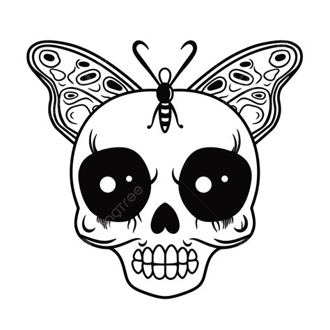 Butterfly Skull Coloring Pages Outline Sketch Drawing Vector Skull | The Best Porn Website