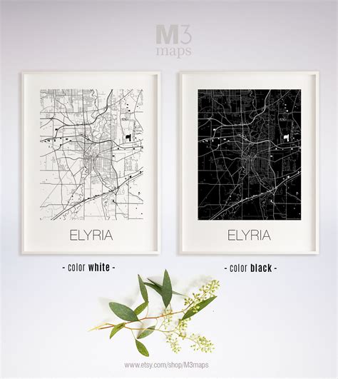 Elyria Ohio Elyria OH Map Elyria Map Elyria Print Elyria | Etsy