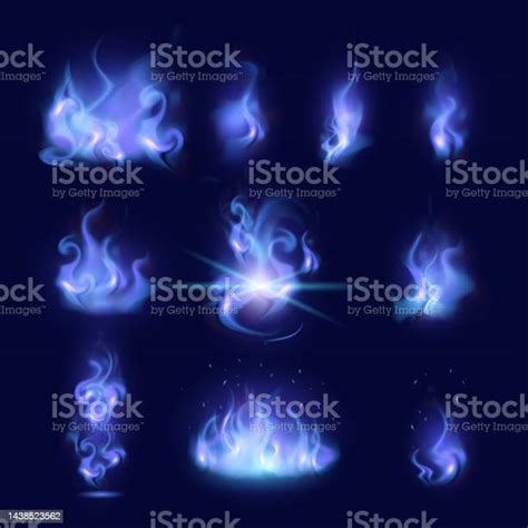 Mysterious Fire Magic Flame Collection Stock Illustration - Download ...
