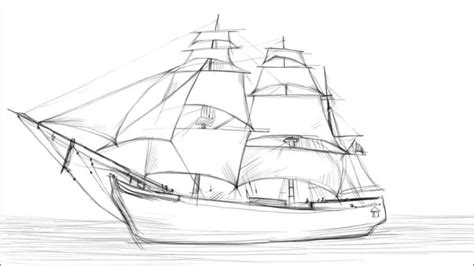 Sailing Ship Sketch at PaintingValley.com | Explore collection of Sailing Ship Sketch