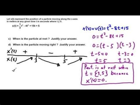 Calculus Particle Motion Worksheet