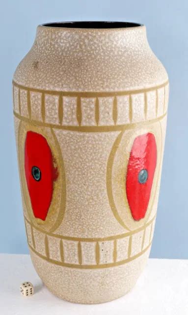 VERY RARE SCHEURICH ceramic floor vase lava 50s 60s mod 517 / 38 cm $127.48 - PicClick