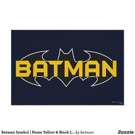 Batman Symbol | Name Yellow & Black Logo Poster | Zazzle.com in 2021 | Batman symbol, Batman ...