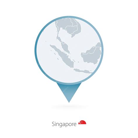 Premium Vector | Map pin with detailed map of Singapore and neighboring ...