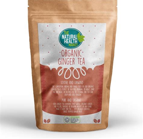 Organic Ginger Tea Bags by The Natural Health Market • Soil Association Certified Organic Ginger ...