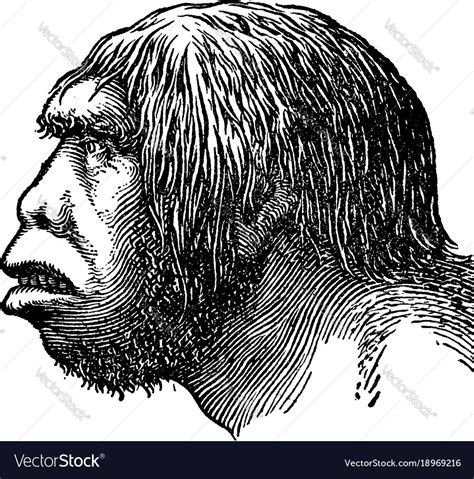 Neanderthal man vintage Royalty Free Vector Image