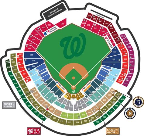 Nationals Park Seating Map | Nationals park, Baseball ticket, National