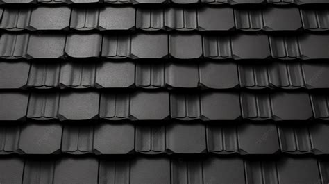 Seamless Roof Tile Texture Classic Style Background In Black Color 3d ...