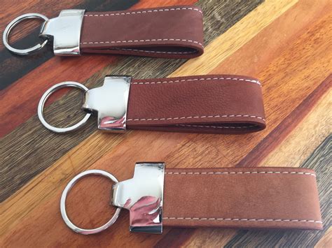 Personalized Leather Keychain, Custom Gift, Laser Engraved Signature Leather Key Ring, Full ...