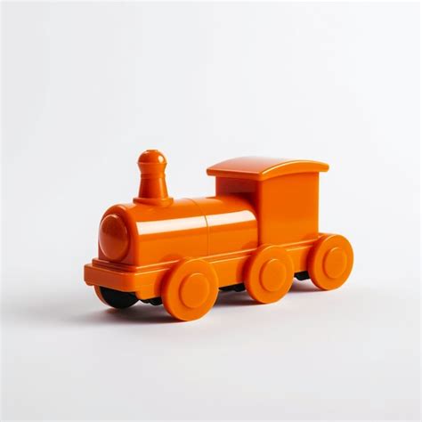 Premium AI Image | A orange mini toy train on a white background