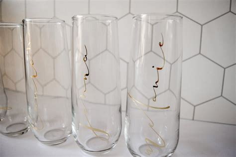 Stemless Champagne Flute Stemless Wine Glass Personalized - Etsy