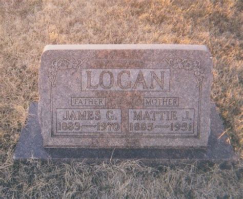 Tombstone, James Guy “Cap” Logan and Mattie Jane Lemley Logan, Fairview ...