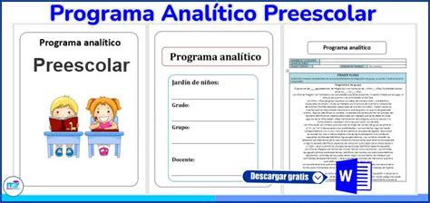 Programa Analítico Preescolar - Materiales Educativos