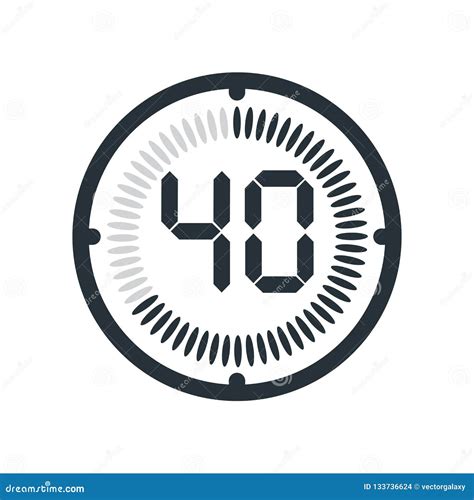 The 40 Minutes Icon Isolated on White Background, Clock and Watch ...