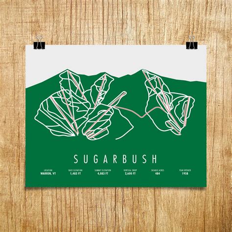 Sugarbush Ski Trail Map Sugarbush VT Sugarbush Ski Resort - Etsy