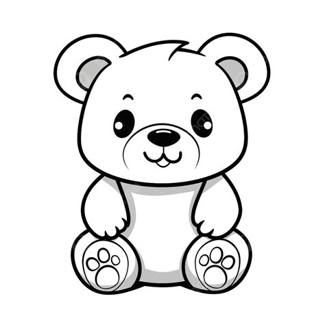 Line Drawing Of Cute Bear, Bear Drawing, Wing Drawing, Ear Drawing PNG Transparent Image and ...