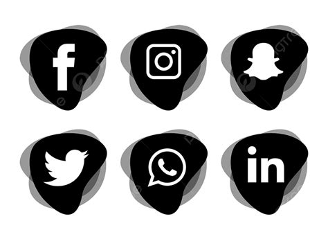 Social Media Silhouette PNG Images, Social Media Icons Set Free Logo ...