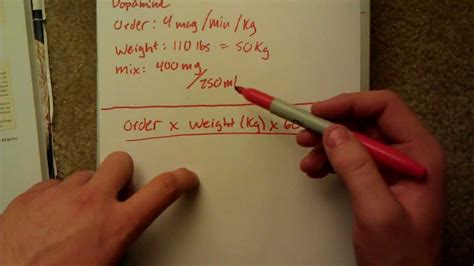 Dopamine Infusion Drug Calculation - YouTube