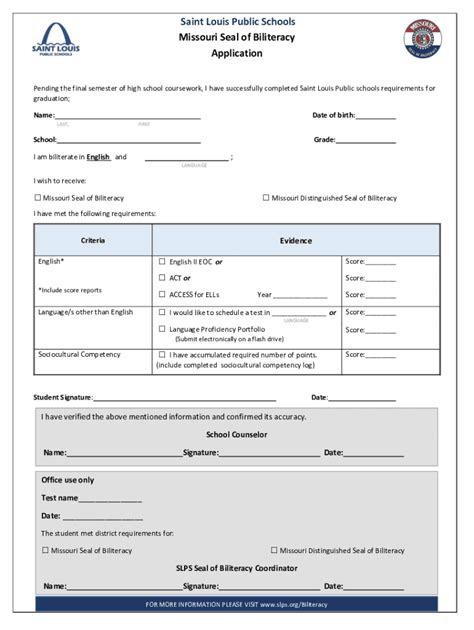 Fillable Online Missouri Seal of Biliteracy Application Fax Email Print - pdfFiller