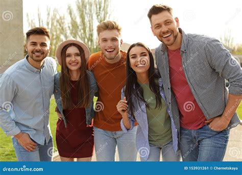 Happy People Walking Outdoors Stock Image - Image of girl, hangout: 153931261