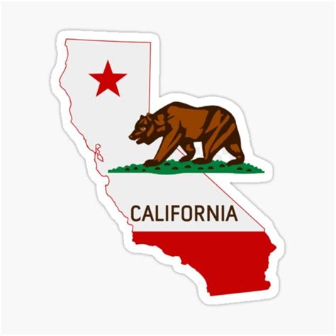 " Flag Map Of California" Sticker for Sale by YourValues | Redbubble