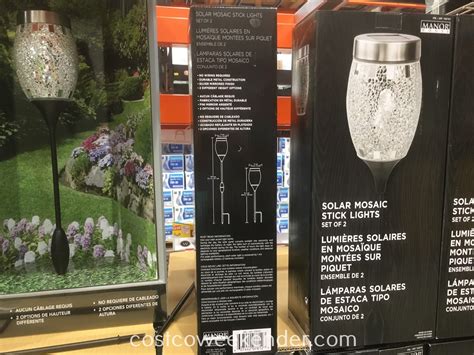 Manor House LED Solar Mosaic Stick Lights (2 pack) | Costco Weekender