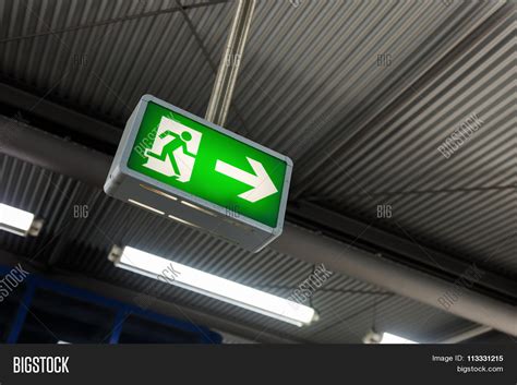 Fire Exit Sign Neon Image & Photo (Free Trial) | Bigstock